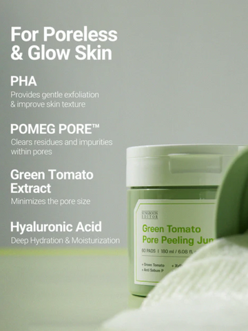 Sungboon Editor Green Tomato Pore Peeling Jumbo Pad 180ml / 60pads-3