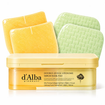 d'Alba Double Quick Liposome Calming & Boosting Half-Half Pad 100 Pads