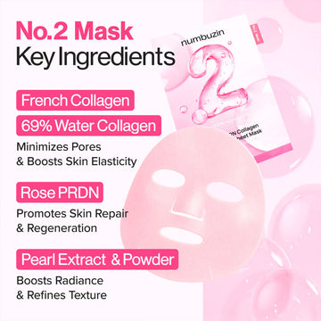 numbuzin No.2 Rose PDRN Collagen Plumping Sheet Mask 33ml-2