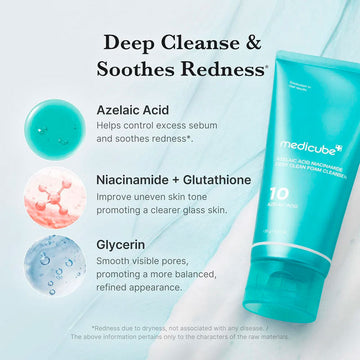 medicube Azelaic Acid Niacinamide Deep Clean Foam Cleanser 120g