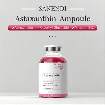 SANENDI Facial Skin Serum Ampoules Hydrating Brightening Skincare with Astaxanthin Copper Peptide PDRN Collagen Niacinamide HA