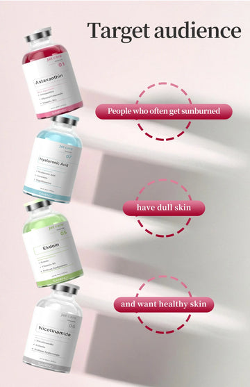 SANENDI Facial Skin Serum Ampoules Hydrating Brightening Skincare with Astaxanthin Copper Peptide PDRN Collagen Niacinamide HA