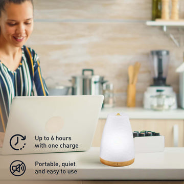 Aromatherapy Essentials Bundle with USB Diffuser, 3-Pack Oils, and Lavender Mist Spray