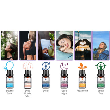 6 Pack of 100% Pure Essential Aromatherapy Oils Blends - Skincare Lab