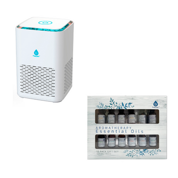 Clean Air & Aromatherapy Bundle – True HEPA Air Purifier with 12 Essential Oils