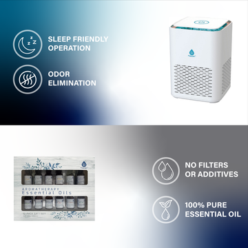 Clean Air & Aromatherapy Bundle – True HEPA Air Purifier with 12 Essential Oils - Skincare Lab