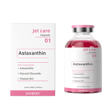 SANENDI Facial Skin Serum Ampoules Hydrating Brightening Skincare with Astaxanthin Copper Peptide PDRN Collagen Niacinamide HA