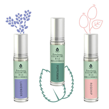 Aromatherapy Essential Oil Rollerballs (Lavender, Peppermint, Rosehip) - Skincare Lab