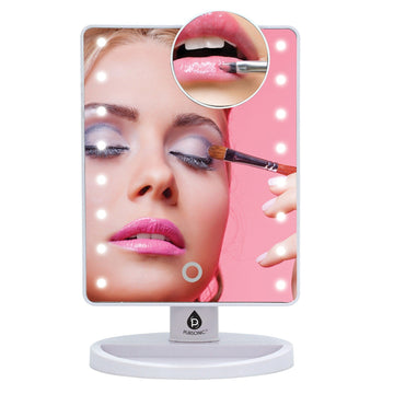 Pursonic Makeup Essentials Duo – LED Countertop Mirror + 5-Piece Brush Set - Skincare Lab