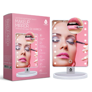 Pursonic Makeup Essentials Duo – LED Countertop Mirror + 5-Piece Brush Set - Skincare Lab