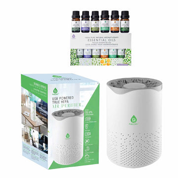 Air Purifier with 6-Pack Premium Essential Oils Collection - Skincare Lab