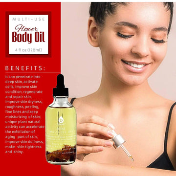 Rose flower Multi Use Body Oils 4 Oz - Skincare Lab