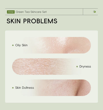 Green Tea Facial Cleaner Soothes Skin Face Toner tea Serum Moisturizing Cream Repairing Eye Cream Kits