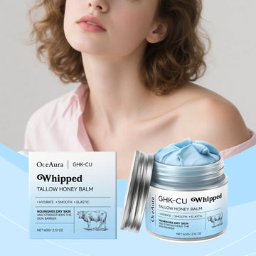 Copper Peptides GHK-Cu Beef Tallow for Skin: Blue Balm Manuka Honey Face and Body Moisturizer for Mature, Dry & Sensitive Skin