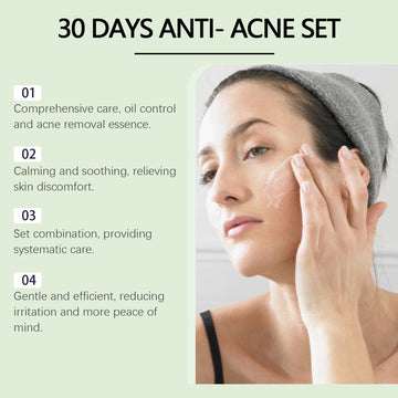 Salicylic Face Care Set Cleansing Pores Cleanser Moisturizing Toner Oil Control Serum Anti Acne Face Cream Smoothing Skin Care