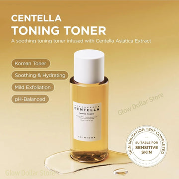 Korean SKIN1004 Skincare Centella 3pcs Set, Toning Toner, Pore Care Light Cleansing Oil, Facail Serum for Soothing Sensitive Skin