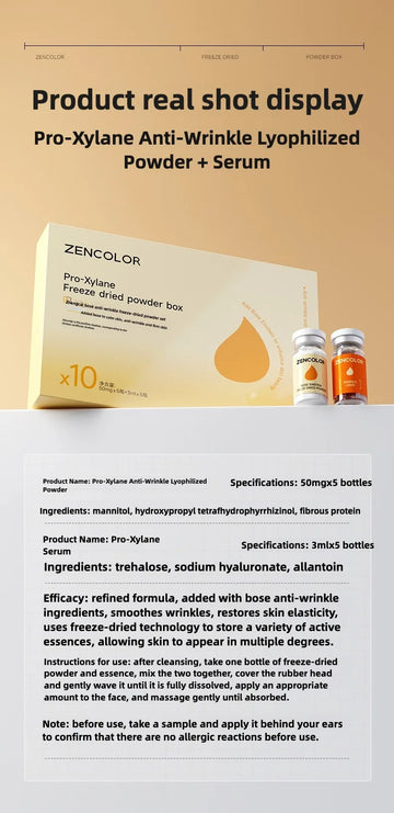10pcs Pro-Xylane Anti-Wrinkle Lyophilized Serum High Concentration Anti-Aging Firming Face Essence for Deep Wrinkles