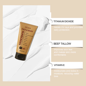 Sunscreen Spf 50 Anti Sunburn UV Protection Cream Moisturizing Face Body Sunblock Matte Lightweight Non-Greasy ﻿