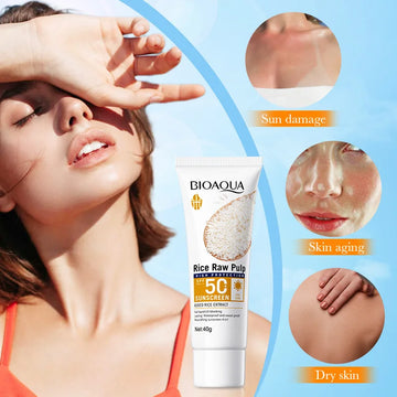 Face & Body Sunscreen SPF 50+ Facial Sunblock UVA & UVB Protection Sunblocking Cream Non-Greasy Anti Aging for Summer Beach 40g