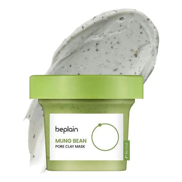 Korean Green Bean Beplain Set Foam, Face Pore Moisturizing Mung Bean Peptide Serum, Pore Clay Mask and Cleansing Oil Skincare Sets