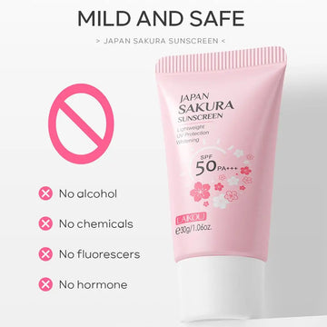 Sakura Sunscreen Cream SPF50 Moisturizing UV Protect Face Body Sunscreen Isolation Lotion Oil Control Reduce Melanin Skin Care