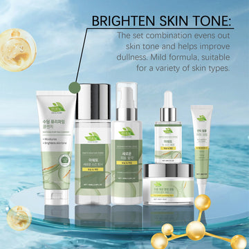 Cordyceps Skincare Set Facial Cleanser Face Moisturizing Serum Toner Firming Eye Cream Face Brighten Skincare Product Gift Box