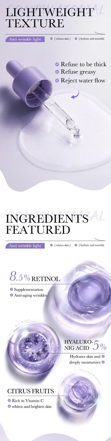 3pcs BIOAQUA Vitamin C Retinol Hyaluronic Acid Serum Face Moisturizing Anti Wrinkle Whitening Facial Essence Skin Care Products