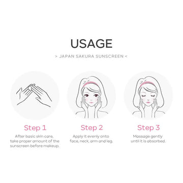 Sakura Sunscreen Cream SPF50 Moisturizing UV Protect Face Body Sunscreen Isolation Lotion Oil Control Reduce Melanin Skin Care