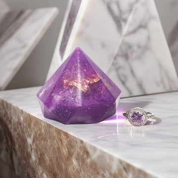 Mystic Amethyst Birthstone Gem Soap with Hidden Silver Ring - Skincare Lab
