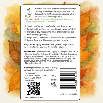 Cinnamon Apple Natural Organic Body Lotion - Skincare Lab