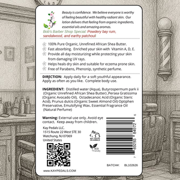 Bob's Barber Shop Special Organic Body Lotion - Skincare Lab