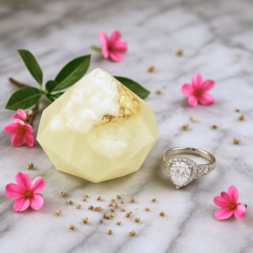 Diamond Birthstone Gem Soap with Hidden Silver Ring