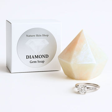 Diamond Birthstone Gem Soap with Hidden Silver Ring