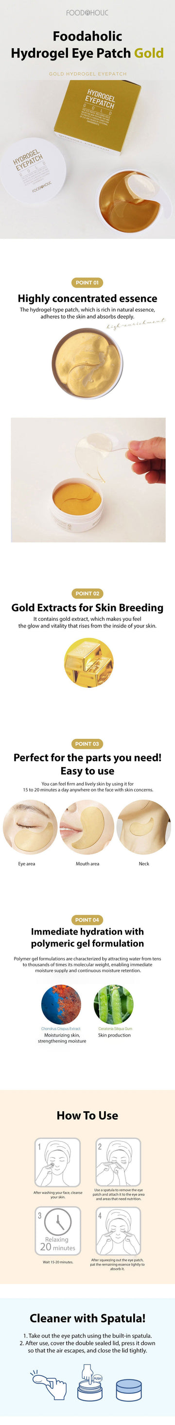 Foodaholic Hydrogel Eye Patch 60pcs - Gold