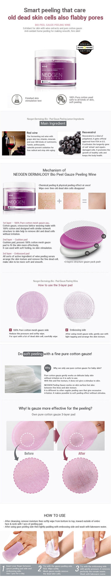 Neogen Bio Peel Gauze Peeling Wine 30pcs / 200ml