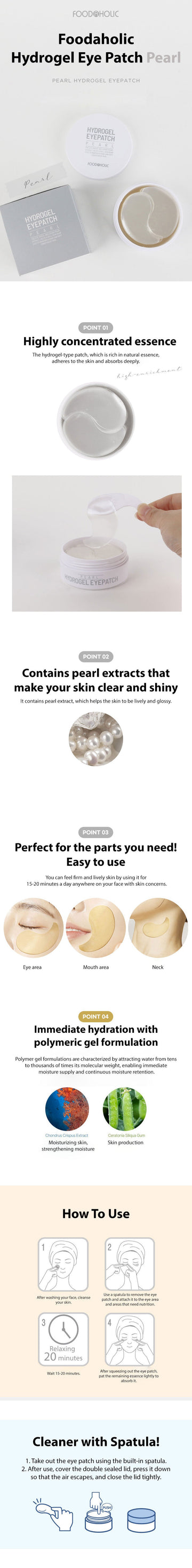 Foodaholic Hydrogel Eye Patch 60pcs - Pearl