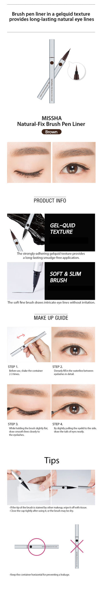MISSHA Natural Fix Brush Pen Liner Brown