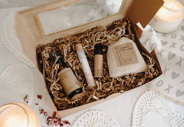 Shower Spray, Relax Roller, Oatmeal Soak & Rose Bath Salt Set - Skincare Lab