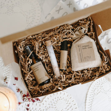Shower Spray, Relax Roller, Oatmeal Soak & Rose Bath Salt Set