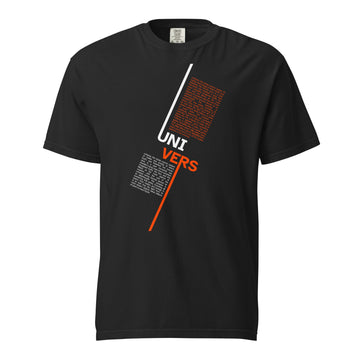 UNI / VERS Typographic T-Shirt | Black & Orange Streetwear Graphic Tee