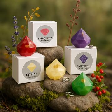 Mystic Amethyst Birthstone Gem Soap with Hidden Silver Ring