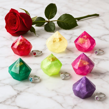 Rose Quartz Birthstone Gem Soap with Hidden Silver Ring - Skincare Lab