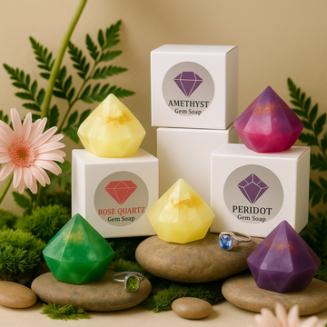 Peridot Birthstone Gem Soap with Hidden Silver Ring - Skincare Lab