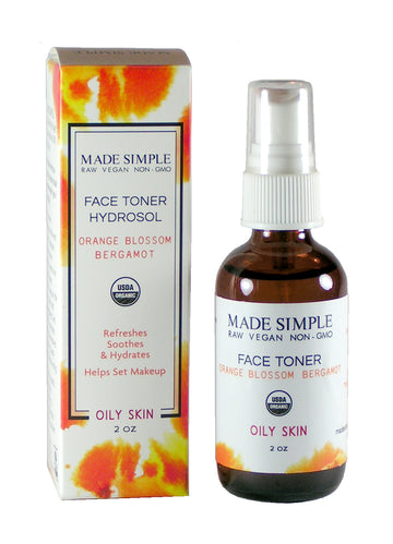 Orange Blossom Bergamot Face Toner for Oily Skin