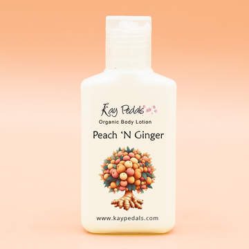 Ginger Peach Organic Body Lotion | Shea Butter Natural Body Cream | Aromatherapy Scented Lotion | Hydrating Organic Skincare