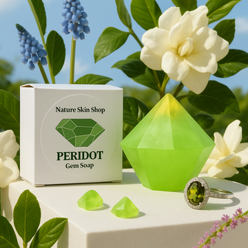 Peridot Birthstone Gem Soap with Hidden Silver Ring - Skincare Lab