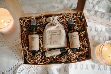 Shower Spray, Pillow Mist, Oatmeal Soak, Headache Relief Gift Set - Skincare Lab