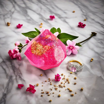 Rose Quartz Birthstone Gem Soap with Hidden Silver Ring - Skincare Lab
