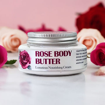 Rose Body Butter for Dry and Sensitive Skin, Luxurious Nourishing Cream - Skincare Lab