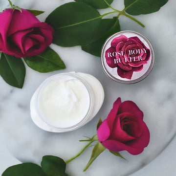 Rose Body Butter for Dry and Sensitive Skin, Luxurious Nourishing Cream - Skincare Lab